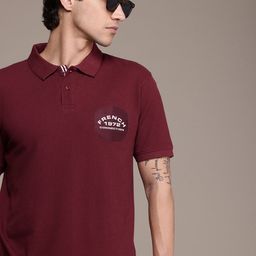 French Connection Textured Polo Collar Applique Pure Cotton T-shirt-picture-4