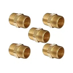 Merababa Hex Nipple 3/4" x 3/4" Male Pipe Adapter (NPT Thread) for Brass Pipe Fitting (Pack of 5)-image-30