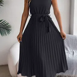 StyleCast x Revolte Women Halter Neck Maxi Fit and Flare Dress-image-7