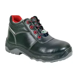 Zain Safety Electrical Composite Toe Safety Shoes PU Double Density High Ankle Black Buff Barton Genuine Leather Size UK9, BOLT-image-68