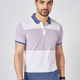 BYFORD by Pantaloons Men Striped Polo Collar Cotton Slim Fit T-Shirt-image-23