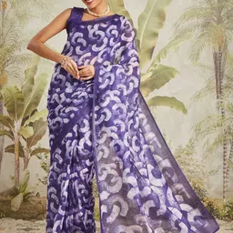 RACHNA Geometric Printed Ready to Wear Chanderi Saree-27