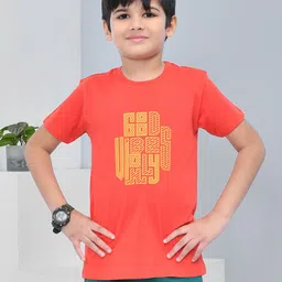 YOUMAA Boys Bio Finish Typography Printed Round Neck Cotton T-shirt-image-92