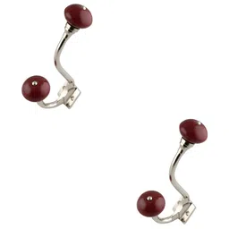 IndianShelf Red & Silver-Toned 2 Pieces Ceramic Wall Hangers Key Hooks-2
