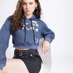 Stylecast X Hersheinbox Pure Cotton Hooded Crop Sweatshirt-image-86