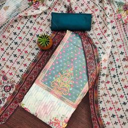 Rangtulika Ethnics Floral Printed Organza Unstitched Dress Material-image-90