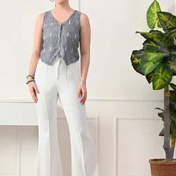 KALINI Women Printed Cotton No Sleeves Waistcoat Top-picture-41
