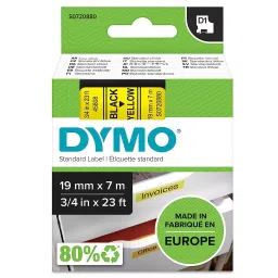 DYMO 19mm x 7m Black Print on Yellow Tape Self-Adhesive Printers Labels, S0720880-image-55