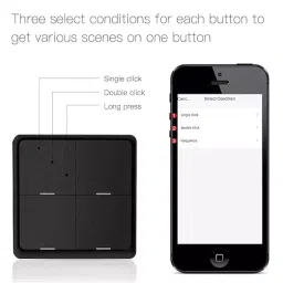 BytBots Tuya ZigBee Wireless 12 Scene Switch Push Button Controller without Battery (Black) image 3