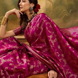 SHADOW & SAINING Woven Design Zari Silk Blend Banarasi Saree-picture-44