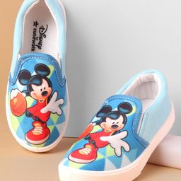 Cute Walk by Babyhug Slip On Casual Shoes Mickey Mouse Print - Blue-image-54
