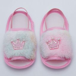 Daizy  Crown Embellished Fur Booties - Pink Sea Green White & Lemon Yellow-picture-26