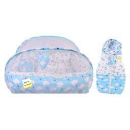 Kwitchy New Born Baby Bedding Set Luxury Mattress with Net & Sleeping Bag Combo Blue-12