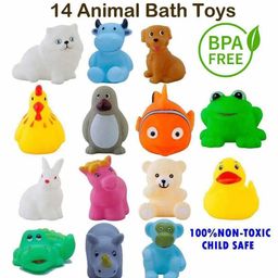 ARCADE TOYS Animal Shaped Squeeze Bath Toys Set of 14 - Multicolour-5