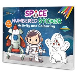 Space Numbered Sticker Activity and Colouring book for age 3+ Kids : Educational sticker book for young learners, Fun sticker adventure book, Creative coloring book for children, Activity book for kids with over 150+ stickers-6