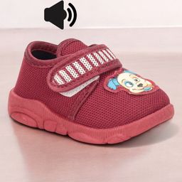 Lil Lollipop Dog Embroidered Musical Velcro Shoes - Maroon-image-4