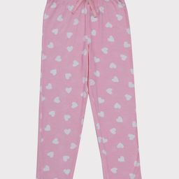 F&S Cotton Spandex Hearts Printed Pajama - Pink-image-28