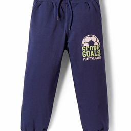Taeko Looper Knit Full Length Lounge Pant with Text Print - Navy Blue-picture-17