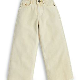 Knit N Knot Denim Solid Wide Leg Jeans - Beige-image-32