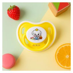 AEREX Baby Pacifiers Ultra Soft Silicone Orthodontic Nipple for New Born Baby Air Flow Shield Sleeping with Cute Prints Teether for Oral Stimulation Soother (Yellow)-11