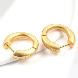 MYKI Gold-Plated Contemporary Hoop Earrings-4