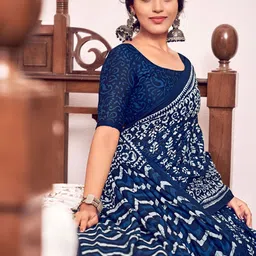RV CREATION Ajrak Printed Pure Cotton Bagru Saree image 3