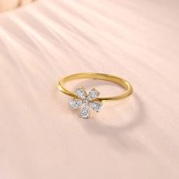 Mia by Tanishq Floral Brilliance 14K Gold & Diamond Finger Ring -1.65 gm-image-85