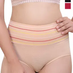 SHREE GANESH FASHION Women Pack Of 3 Striped Cotton Hipster Briefs-picture-13