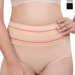 SHREE GANESH FASHION Pack Of 3 Striped Cotton Hipster Briefs 2076 PO3 BCG-M-image-17