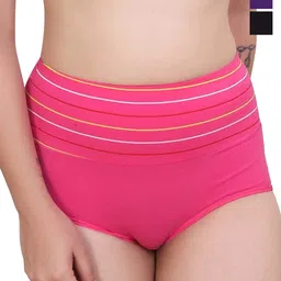 SHREE GANESH FASHION Women Pack Of 3 Striped Cotton Hipster Briefs-picture-30
