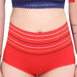 SHREE GANESH FASHION Pack Of 2 Striped Cotton Hipster Briefs 2076 RD 002 M-image-81