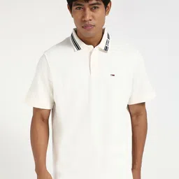 Tommy Hilfiger Men fashion Solid Polo Collar Regular Fit Cotton Casual T-shirt-image-40