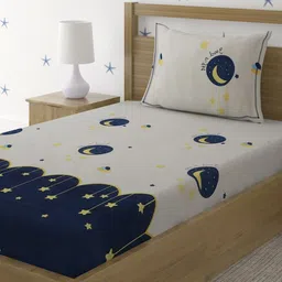 Myntra Elegant Homes Beige Cartoon Characters 280 TC Single Bedsheet Set-1.52 m X 2.28 m-image-40