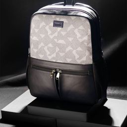 ZOUK Men Geometric Backpack with Compression Straps-43