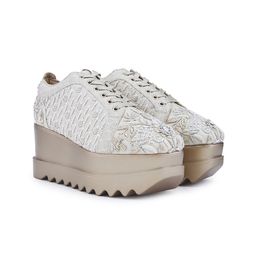 Anaar Women Embellished Lace-Ups Lightweight Flatforms Sneakers-image-79