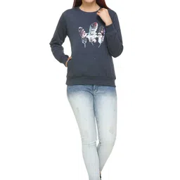 WOOL 4U Women Typography Printed Long Sleeve Pullover Sweatshirt-image-10