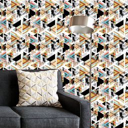 ArtzFolio Printed UV-Resistant Anti-Bacterial Ethnic Tribal Triangles Peel & Stick Wallpaper-image-17