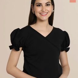Mast & Harbour Women Pack of 2 Solid Puff Sleeve Regular Top-image-46