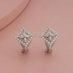Kushal's Fashion Jewellery Rhodium Plated Zircon Studded Geometric Studs Earrings-image-104