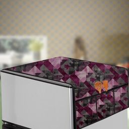 The Furnishing Tree Maroon Printed Refrigerator Cover-image-66