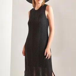 BIANCO LUCCI Women Solid A-Line Midi Dress-image-35
