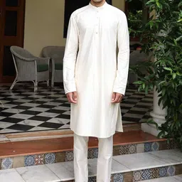PATR Men Solid Straight Kurta with Trousers-25