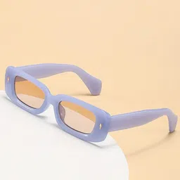 AUGEN Unisex Black Lens & Blue Browline Sunglasses with-image-21