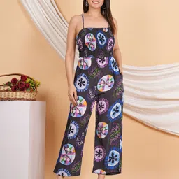 IKRASS Women GeomatricalPrinted Smoking Basic Jumpsuit-image-66