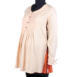 Kriti Full Sleeves Nursing Top - Peach-image-3