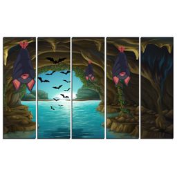 WENS Adventurous World Velvet Laminated Wall Art With 5 Panels - Multicolor-image-90
