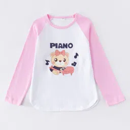 Kookie Kids Full Sleeves Tee Piano Print - Pink-picture-0