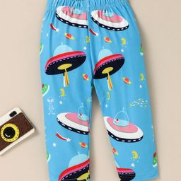 Kookie Kids Full Length Lounge Pant Space Print - Blue-6