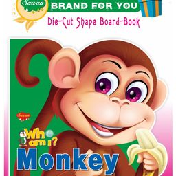 Sawan Presents 'Who Am I' Monkey Die Cut Shape Board Book - English-9