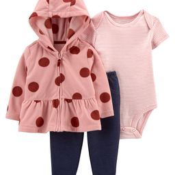 Carter's 3-Piece Onesie with legging &Onesie with legging & Cardigan Set - Pink-image-69